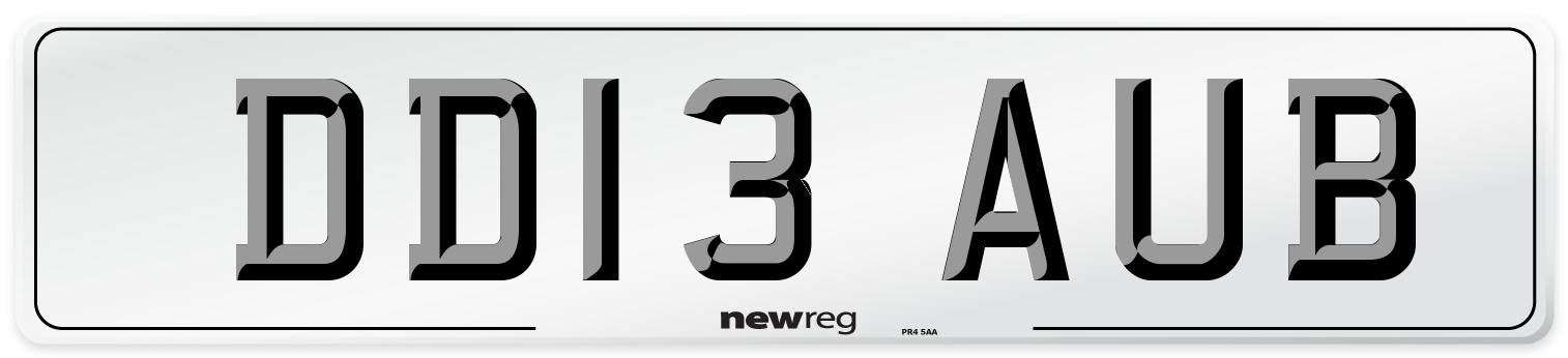 DD13 AUB Number Plate from New Reg